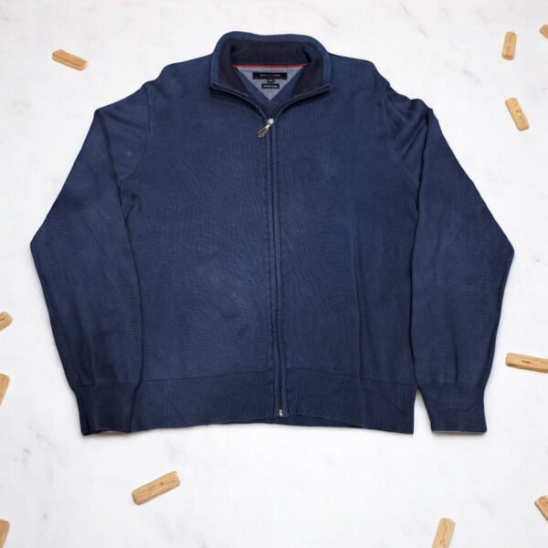 Chaqueta de cuero vintage azul marino para hombre, estilo clásico y duradero.