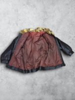 Chaqueta de cuero auténtico con forro de piel natural, ideal para estilo vintage y protección contra.